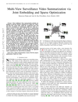 Multi-View Surveillance Video Summarization via Joint Embedding and
  Sparse Optimization