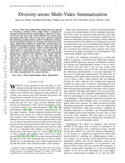 Diversity-aware Multi-Video Summarization