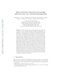 Direct detection of pixel-level myocardial infarction areas via a
  deep-learning algorithm