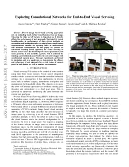Exploring Convolutional Networks for End-to-End Visual Servoing