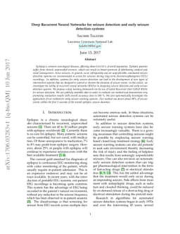 Deep Recurrent Neural Networks for seizure detection and early seizure
  detection systems