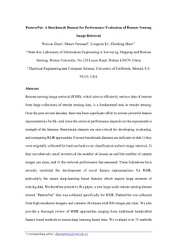 PatternNet: A Benchmark Dataset for Performance Evaluation of Remote
  Sensing Image Retrieval