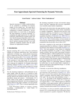 Fast Approximate Spectral Clustering for Dynamic Networks
