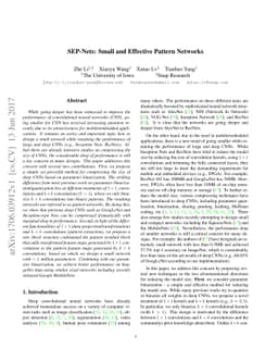 SEP-Nets: Small and Effective Pattern Networks