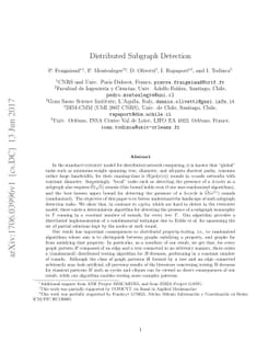 Distributed Subgraph Detection