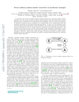 Secure uniform random number extraction via incoherent strategies