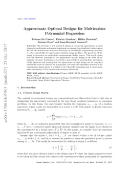 Approximate Optimal Designs for Multivariate Polynomial Regression