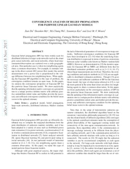 Convergence analysis of belief propagation for pairwise linear Gaussian
  models