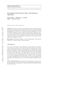 Investigating the Parameter Space of Evolutionary Algorithms