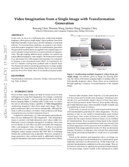 Video Imagination from a Single Image with Transformation Generation