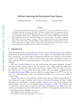 Online Learning for Structured Loss Spaces