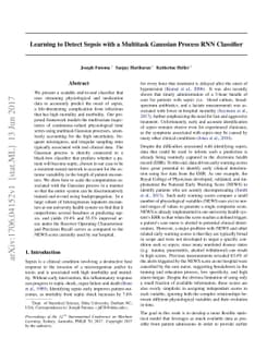 Learning to Detect Sepsis with a Multitask Gaussian Process RNN
  Classifier
