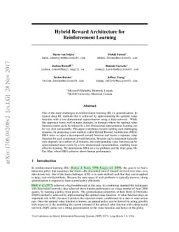 Hybrid Reward Architecture for Reinforcement Learning