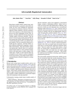 Adversarially Regularized Autoencoders