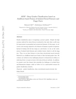 AFIF4: Deep Gender Classification based on AdaBoost-based Fusion of
  Isolated Facial Features and Foggy Faces
