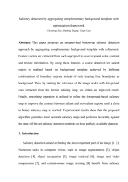 Saliency detection by aggregating complementary background template with
  optimization framework