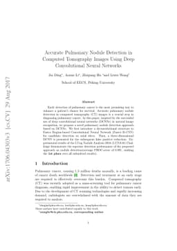 Accurate Pulmonary Nodule Detection in Computed Tomography Images Using
  Deep Convolutional Neural Networks