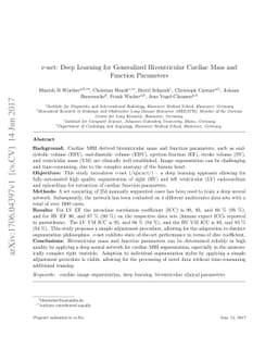 $ν$-net: Deep Learning for Generalized Biventricular Cardiac Mass and
  Function Parameters