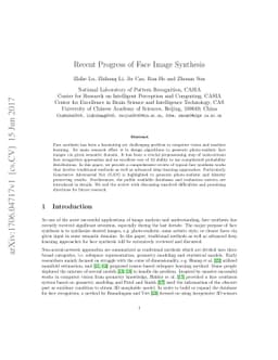 Recent Progress of Face Image Synthesis