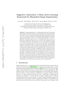 Suggestive Annotation: A Deep Active Learning Framework for Biomedical
  Image Segmentation