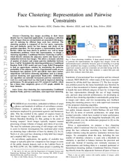 Face Clustering: Representation and Pairwise Constraints