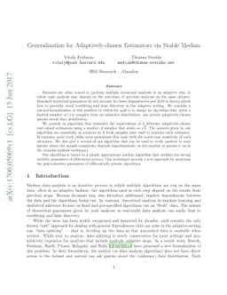 Generalization for Adaptively-chosen Estimators via Stable Median