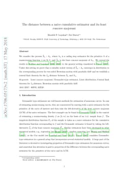 The distance between a naive cumulative estimator and its least concave
  majorant