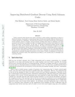 Improving Distributed Gradient Descent Using Reed-Solomon Codes