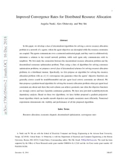 Improved Convergence Rates for Distributed Resource Allocation