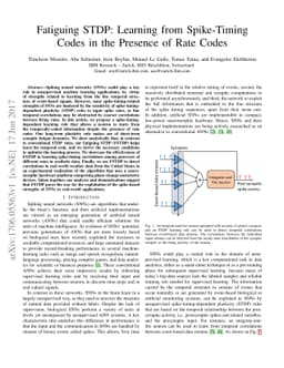 Fatiguing STDP: Learning from Spike-Timing Codes in the Presence of Rate
  Codes