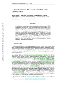 Towards Neural Phrase-based Machine Translation
