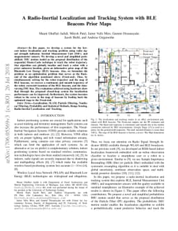 A Radio-Inertial Localization and Tracking System with BLE Beacons Prior
  Maps