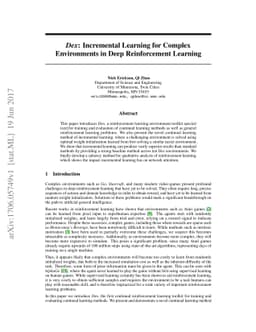 Dex: Incremental Learning for Complex Environments in Deep Reinforcement
  Learning