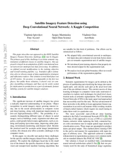 Satellite Imagery Feature Detection using Deep Convolutional Neural
  Network: A Kaggle Competition