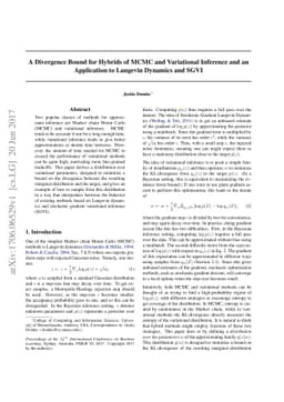 A Divergence Bound for Hybrids of MCMC and Variational Inference and an
  Application to Langevin Dynamics and SGVI