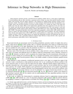 Inference in Deep Networks in High Dimensions