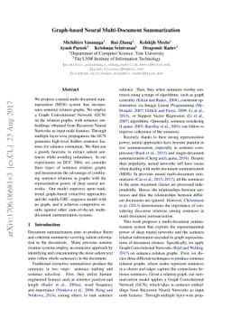 Graph-based Neural Multi-Document Summarization