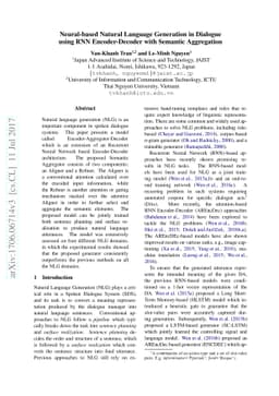 Neural-based Natural Language Generation in Dialogue using RNN
  Encoder-Decoder with Semantic Aggregation