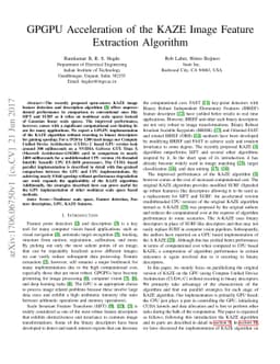 GPGPU Acceleration of the KAZE Image Feature Extraction Algorithm