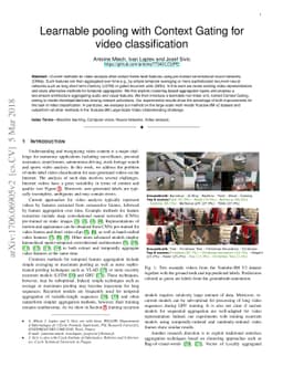Learnable pooling with Context Gating for video classification