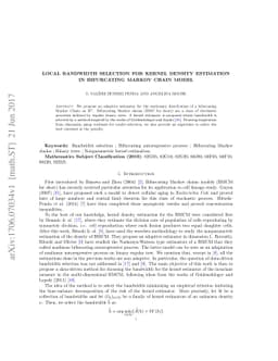 Local bandwidth selection for kernel density estimation in bifurcating
  Markov chain model