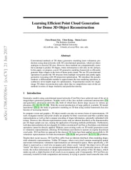 Learning Efficient Point Cloud Generation for Dense 3D Object
  Reconstruction
