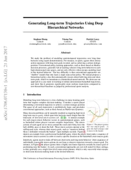Generating Long-term Trajectories Using Deep Hierarchical Networks