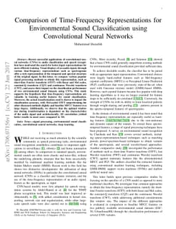 Comparison of Time-Frequency Representations for Environmental Sound
  Classification using Convolutional Neural Networks