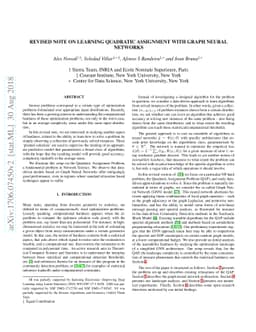 Revised Note on Learning Algorithms for Quadratic Assignment with Graph
  Neural Networks