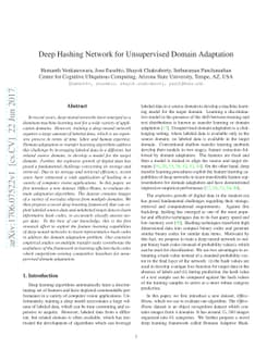 Deep Hashing Network for Unsupervised Domain Adaptation