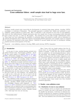 Cross-validation failure: small sample sizes lead to large error bars