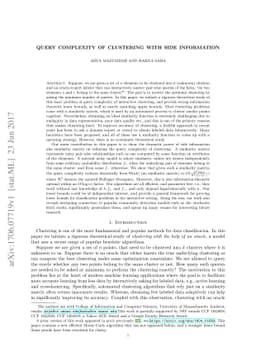 Query Complexity of Clustering with Side Information