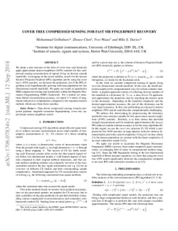 Cover Tree Compressed Sensing for Fast MR Fingerprint Recovery