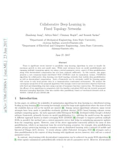 Collaborative Deep Learning in Fixed Topology Networks